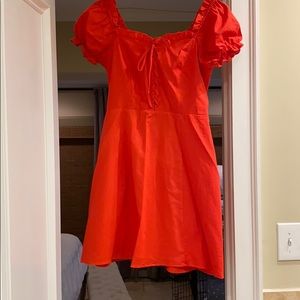 Gianni Bini red dress with ruffle sleeves